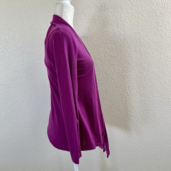 Stitchfix 41 Hawthorn Fuchsia Pink Open Front Waterfall Cardigan Size X-Small - Picture 4 of 11